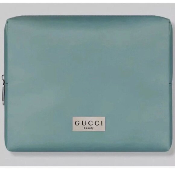 GUCCI Beauty Teal Toiletry Pouch Bag NEW - Picture 1 of 7